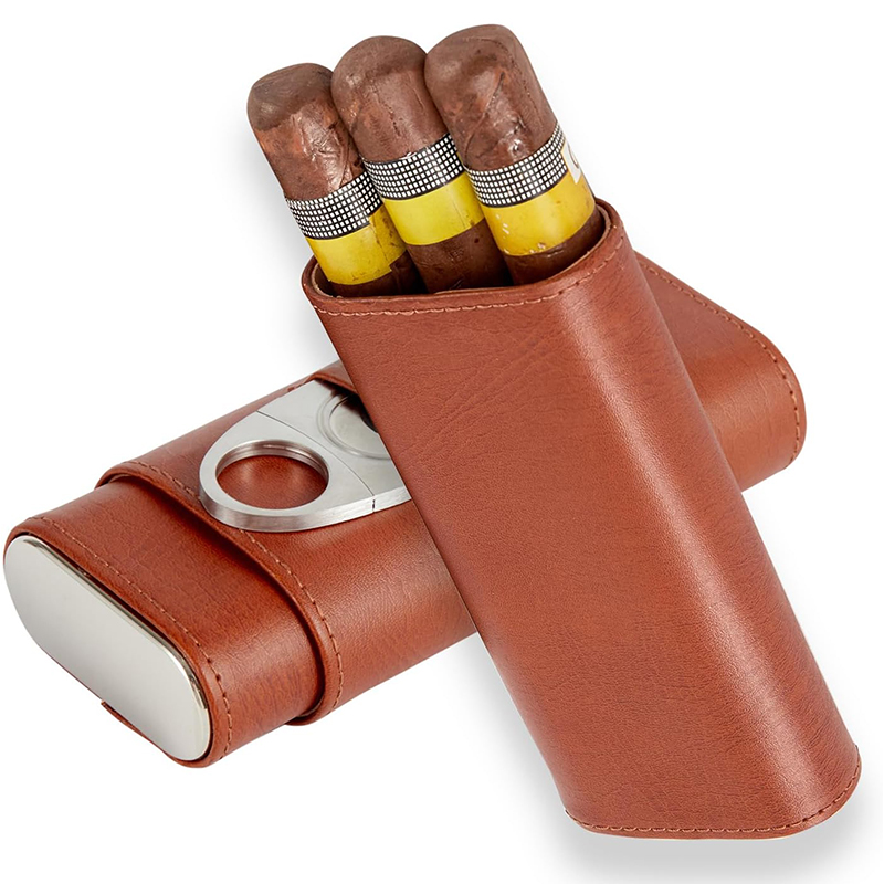 Home Fragrance Maple Walnut - Cigar Case Travel Humidor Kit Leather