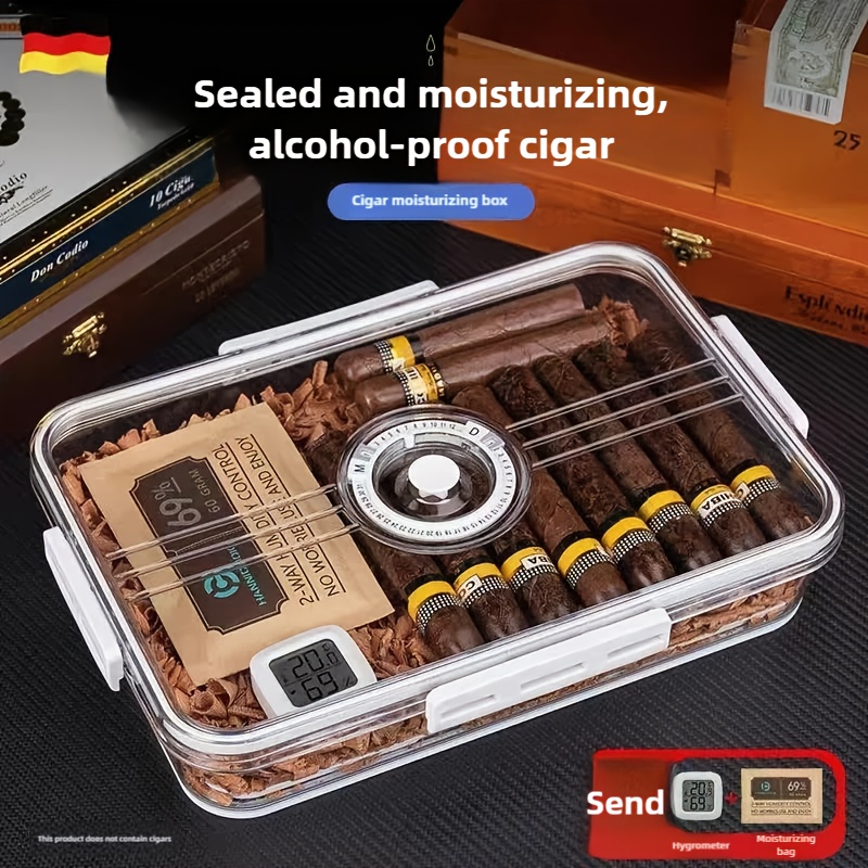 Home Fragrance Maple Walnut - Cigar Humidor with Transparent Seal, Moisture-Proof,
