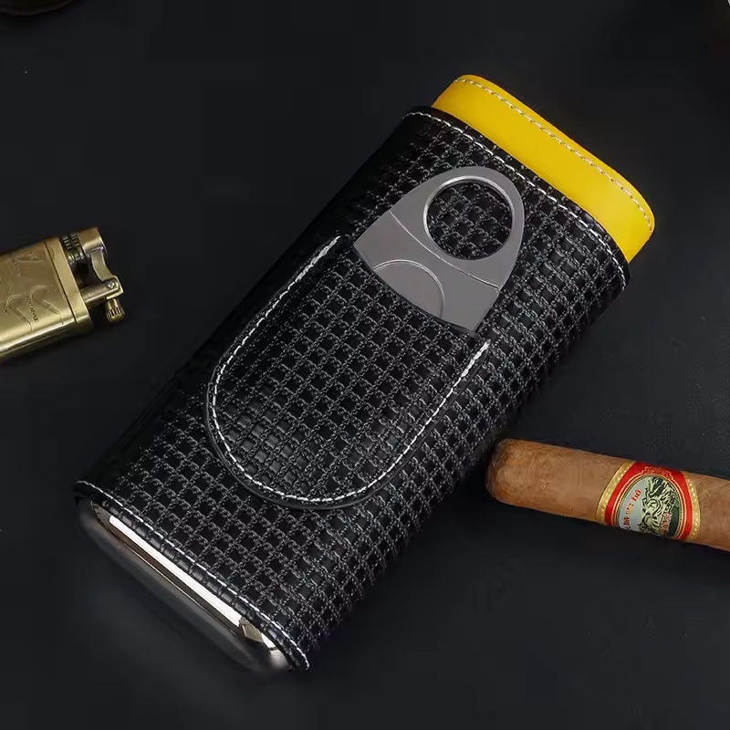 Home Fragrance Maple Walnut - Portable Leather Cigar Humidor Case with