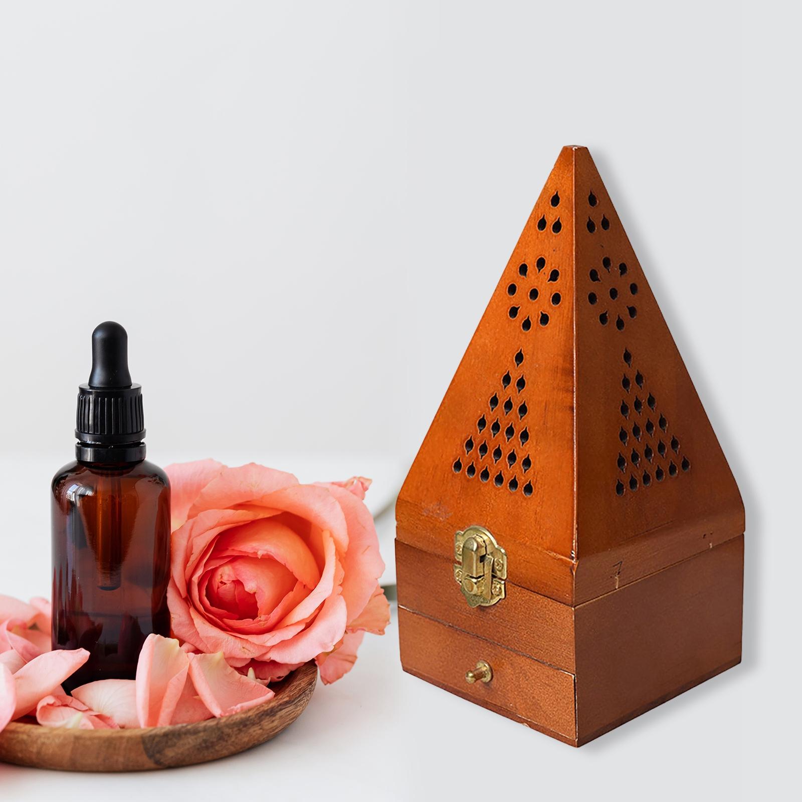 Home Fragrance Gift Box - Wood Incense Cone Holders Handmade Ash