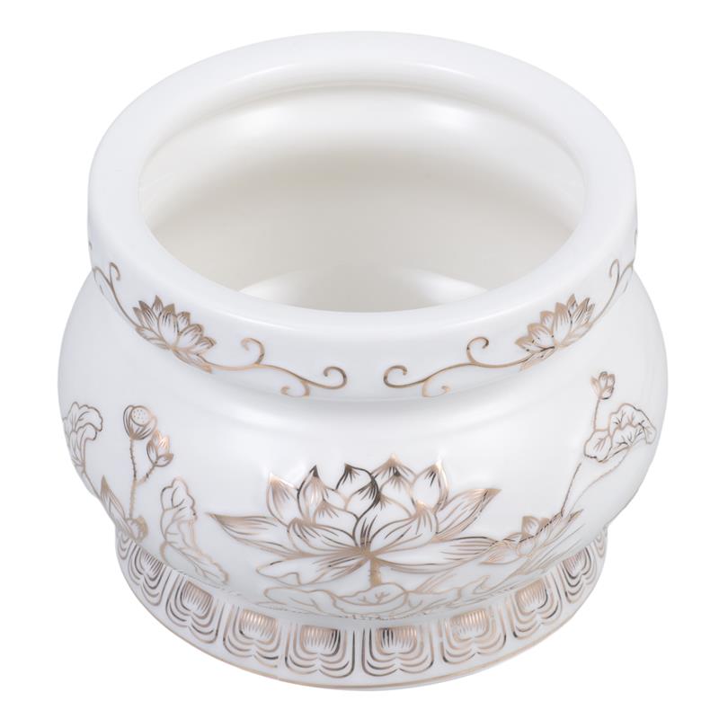 Home Fragrance White Lotus - White Ceramic Incense Burner Censer Decorative