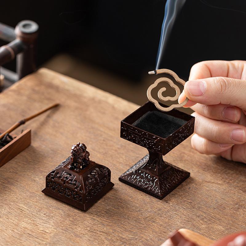 Home Fragrance Gift Box - Vertical Incense Burner Alloy Hollow Incense
