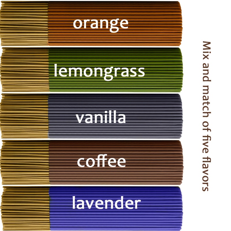 Home Fragrance Vanilla Scented Candle - 100/250 High-Quality Incense Sticks, 5 Sets