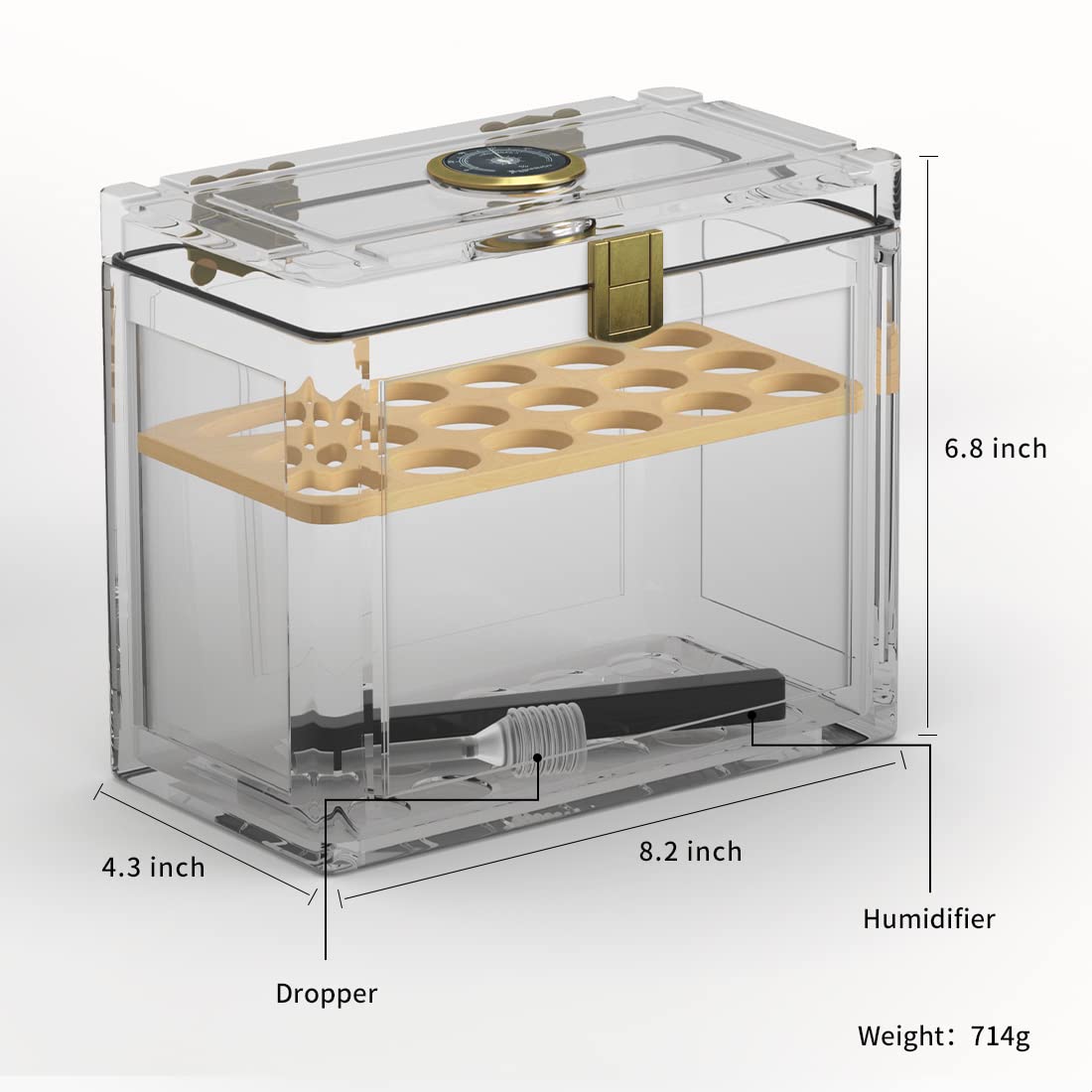Acrylic Cigar Humidor With Hyg - Home Fragrance Maple Walnut 评论和价格