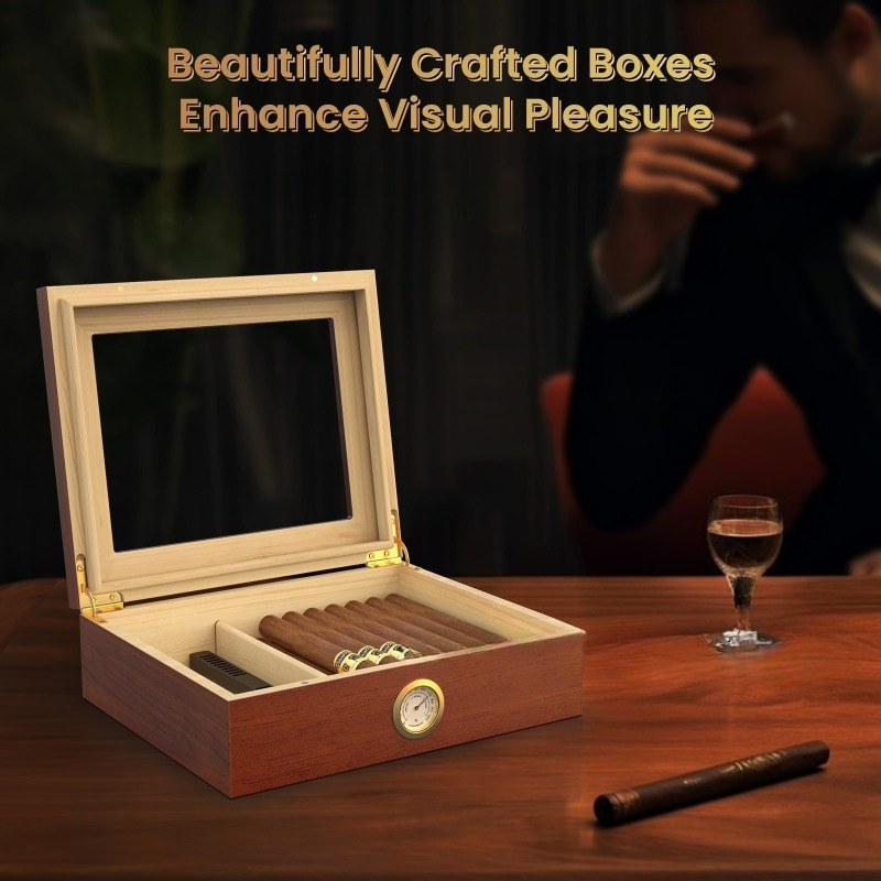 Cigar Humidor Box Cigar Case w - Home Fragrance Maple Walnut 评论和价格
