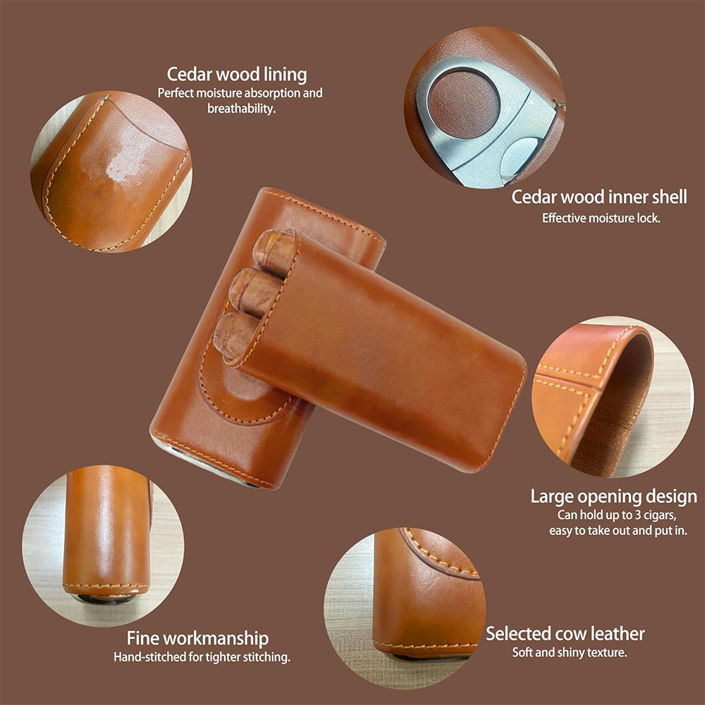 Cigar Case Travel Humidor Kit  - Home Fragrance Maple Walnut 评论和价格