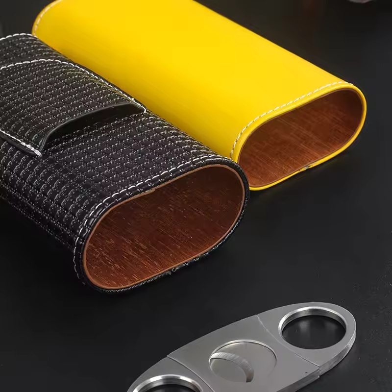 Portable Leather Cigar Humidor - Home Fragrance Maple Walnut 评论和价格