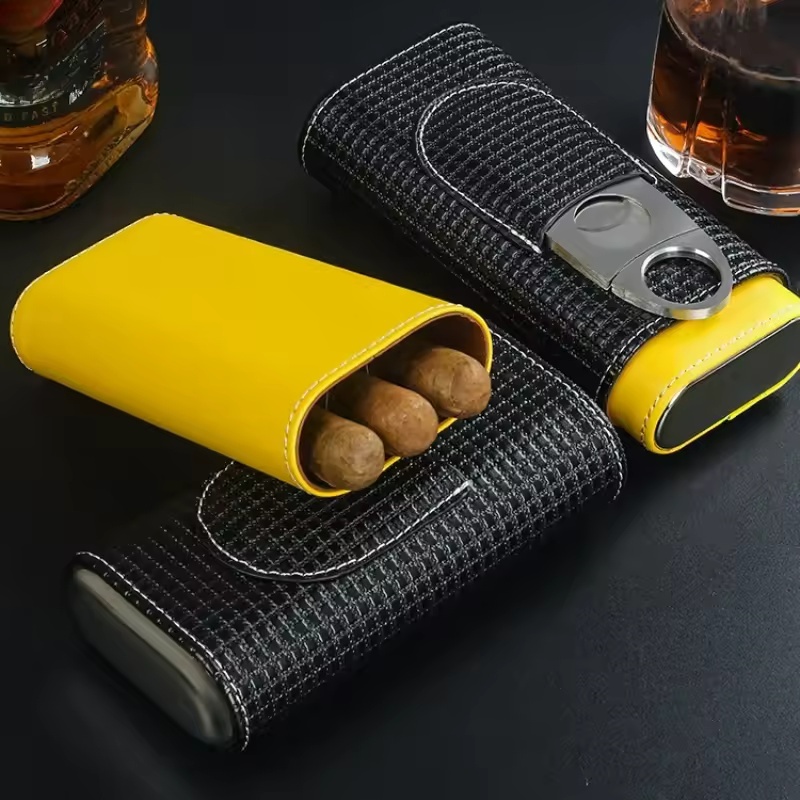 Portable Leather Cigar Humidor - Home Fragrance Maple Walnut 评论和价格