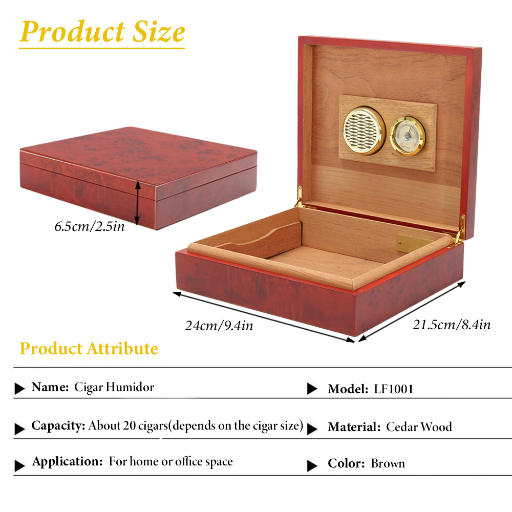 20Count Cigar Humidor Box Ceda - Home Fragrance Maple Walnut 评论和价格