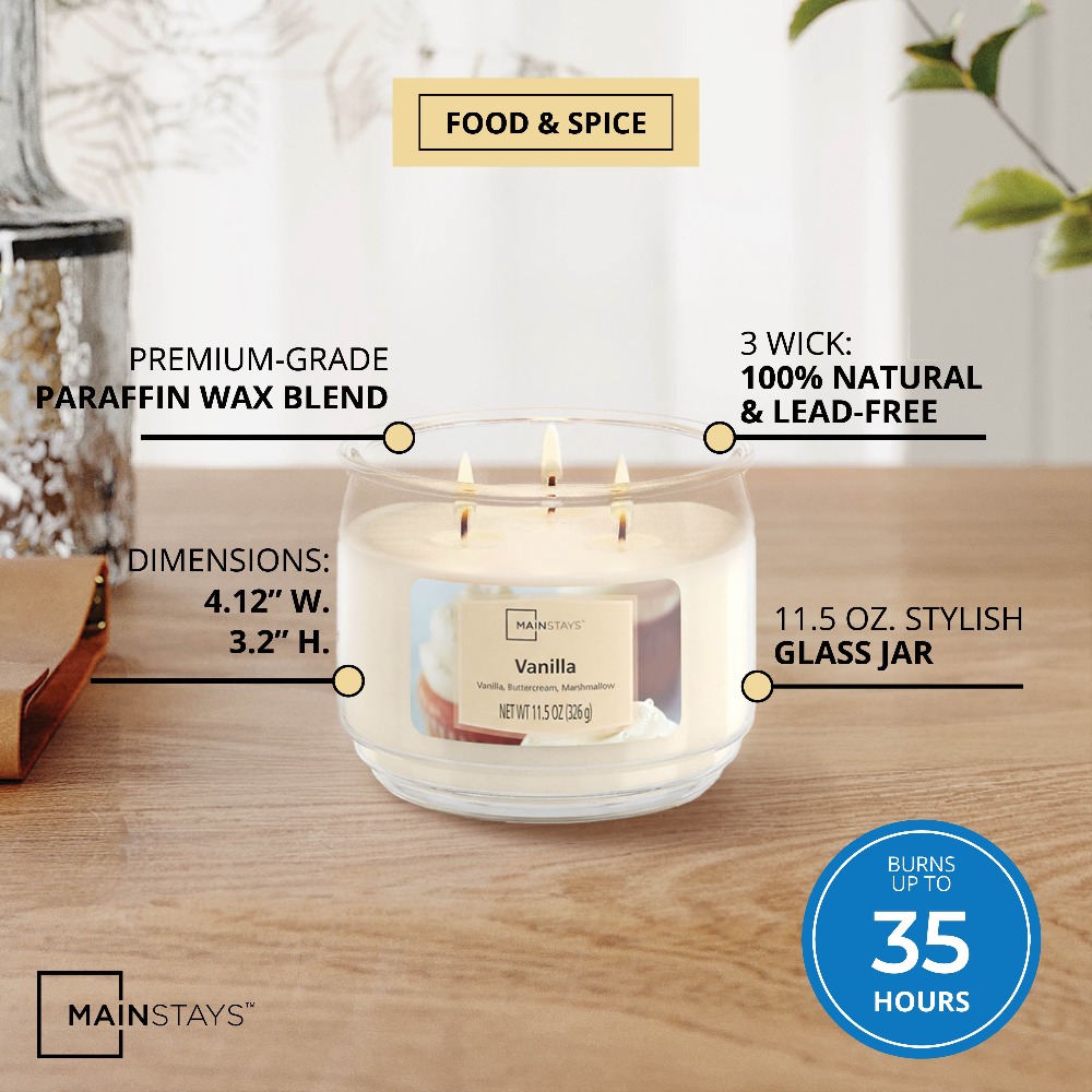 Vanilla Scented 3 Wick Glass J - Home Fragrance Vanilla Scented Candle 评论和价格