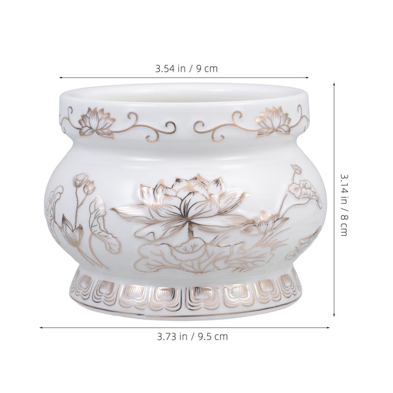 White Ceramic Incense Burner C - Home Fragrance White Lotus 评论和价格