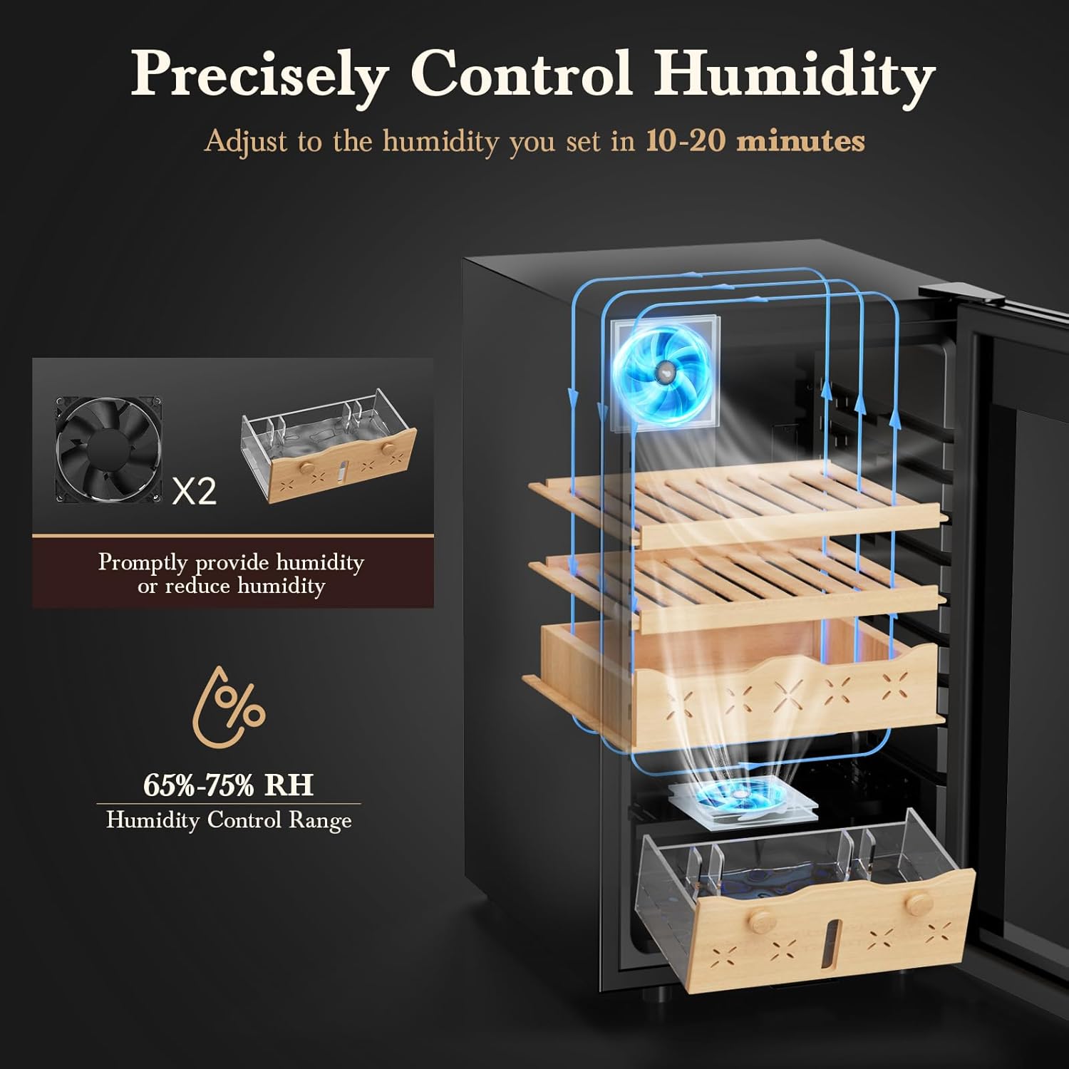 65L Electric Cigar Humidor 500 - Home Fragrance Maple Walnut 评论和价格