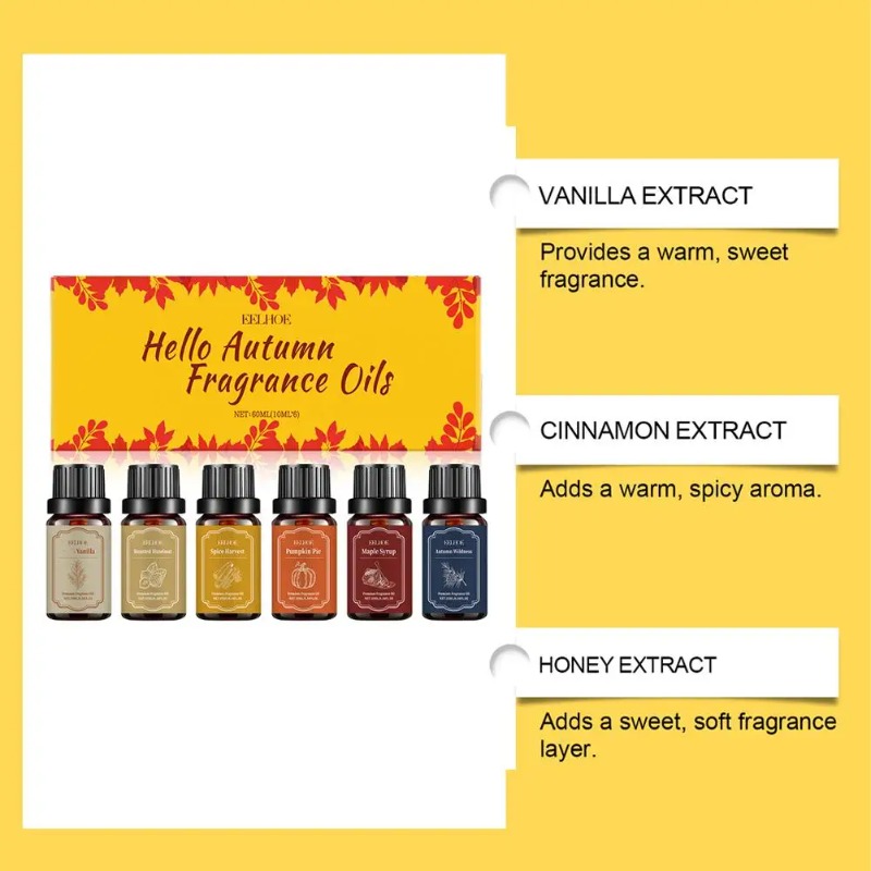 6x10ml Autumn Diffuser Fragran - Home Fragrance Vanilla Scented Candle 评论和价格